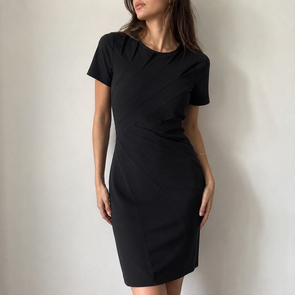 Vfshow Black Sheath Dress Asymmetric Cutout Small Minimalist Chic LBD